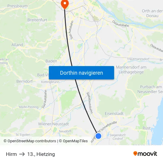 Hirm to 13., Hietzing map