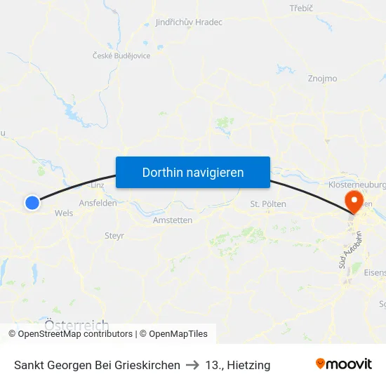 Sankt Georgen Bei Grieskirchen to 13., Hietzing map