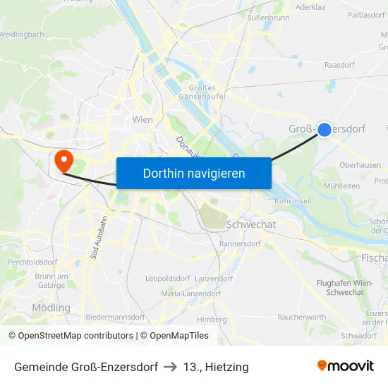 Gemeinde Groß-Enzersdorf to 13., Hietzing map
