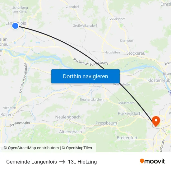 Gemeinde Langenlois to 13., Hietzing map