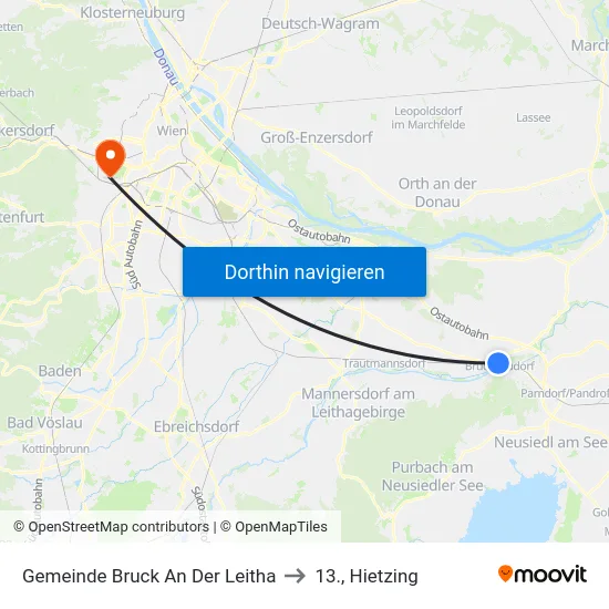 Gemeinde Bruck An Der Leitha to 13., Hietzing map