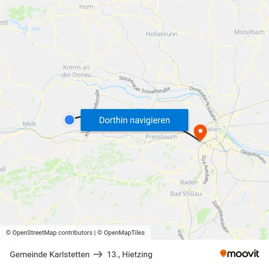 Gemeinde Karlstetten to 13., Hietzing map
