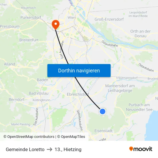 Gemeinde Loretto to 13., Hietzing map