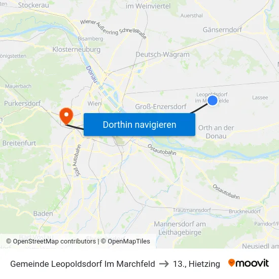 Gemeinde Leopoldsdorf Im Marchfeld to 13., Hietzing map