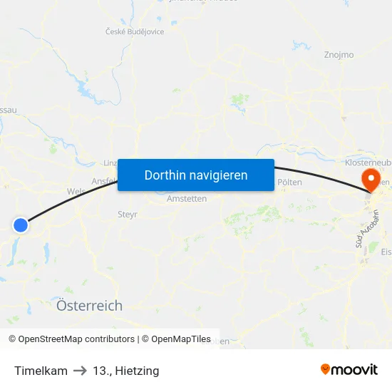 Timelkam to 13., Hietzing map