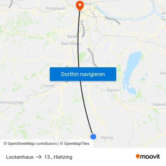 Lockenhaus to 13., Hietzing map
