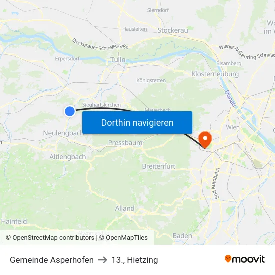 Gemeinde Asperhofen to 13., Hietzing map