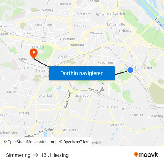 Simmering to 13., Hietzing map