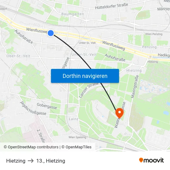 Hietzing to 13., Hietzing map