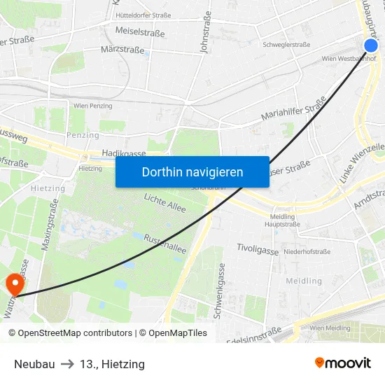 Neubau to 13., Hietzing map