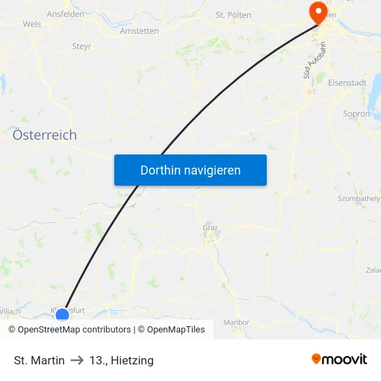 St. Martin to 13., Hietzing map