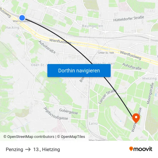 Penzing to 13., Hietzing map