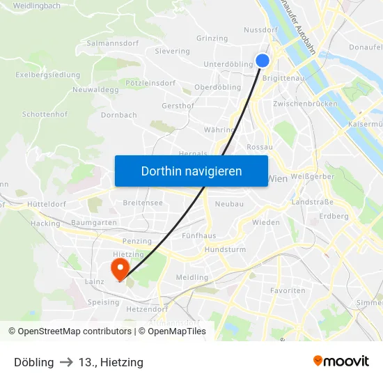 Döbling to 13., Hietzing map