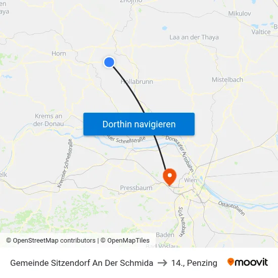 Gemeinde Sitzendorf An Der Schmida to 14., Penzing map