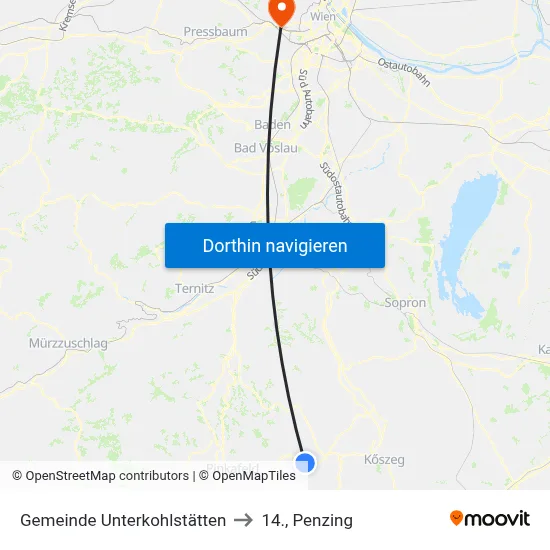 Gemeinde Unterkohlstätten to 14., Penzing map