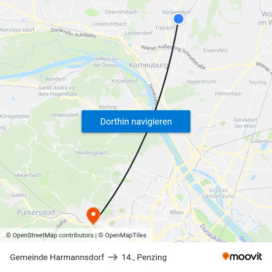 Gemeinde Harmannsdorf to 14., Penzing map