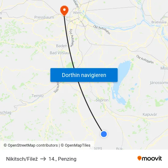Nikitsch/Filež to 14., Penzing map