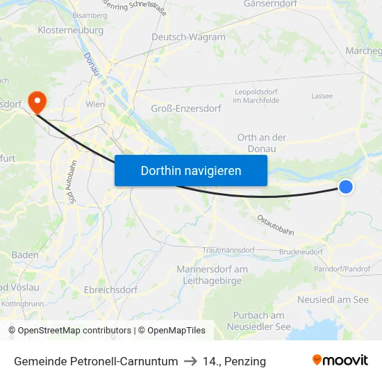 Gemeinde Petronell-Carnuntum to 14., Penzing map