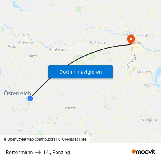 Rottenmann to 14., Penzing map