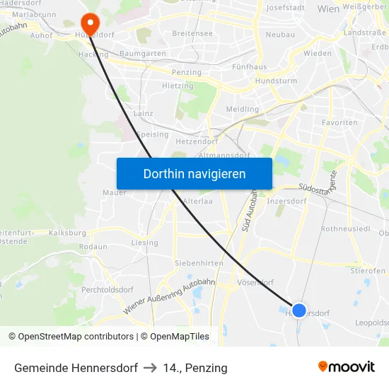 Gemeinde Hennersdorf to 14., Penzing map