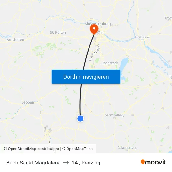 Buch-Sankt Magdalena to 14., Penzing map
