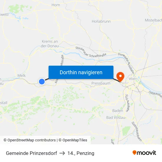 Gemeinde Prinzersdorf to 14., Penzing map