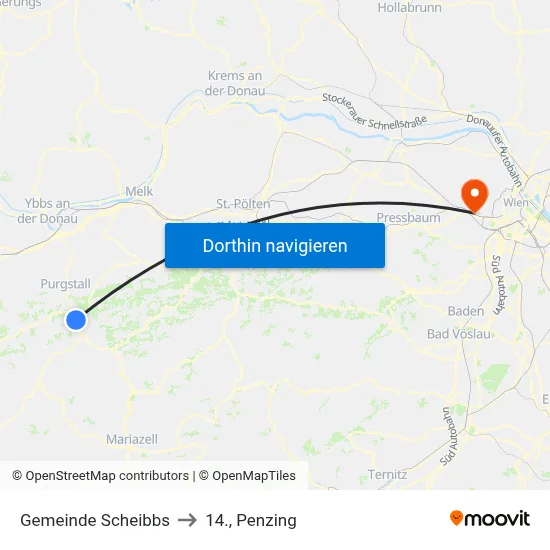 Gemeinde Scheibbs to 14., Penzing map