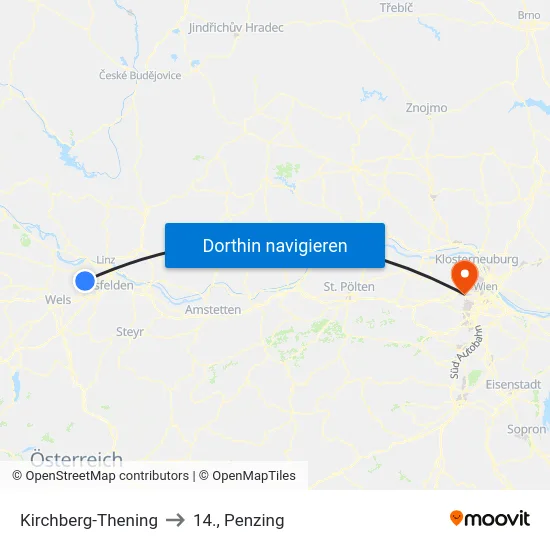 Kirchberg-Thening to 14., Penzing map