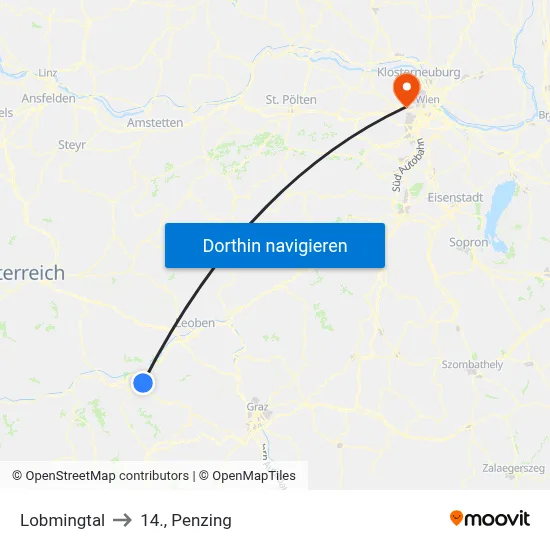 Lobmingtal to 14., Penzing map