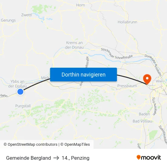 Gemeinde Bergland to 14., Penzing map