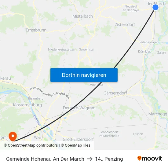 Gemeinde Hohenau An Der March to 14., Penzing map