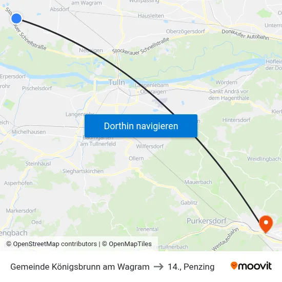 Gemeinde Königsbrunn am Wagram to 14., Penzing map