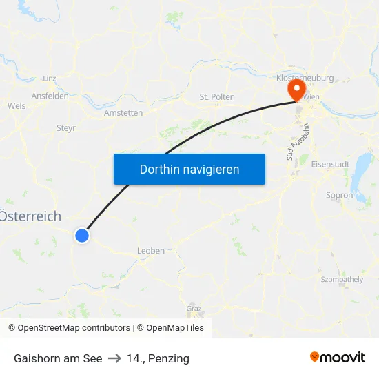 Gaishorn am See to 14., Penzing map