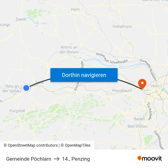 Gemeinde Pöchlarn to 14., Penzing map