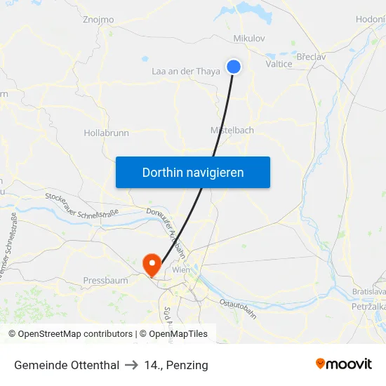 Gemeinde Ottenthal to 14., Penzing map