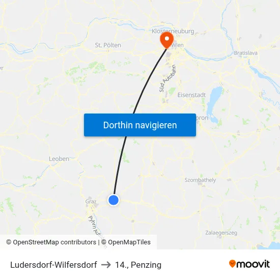 Ludersdorf-Wilfersdorf to 14., Penzing map