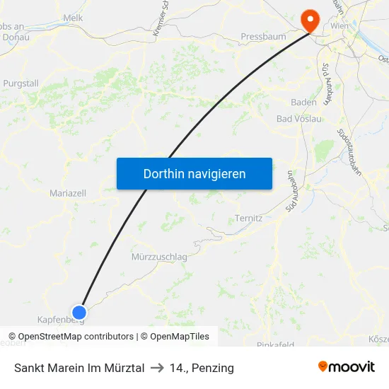 Sankt Marein Im Mürztal to 14., Penzing map