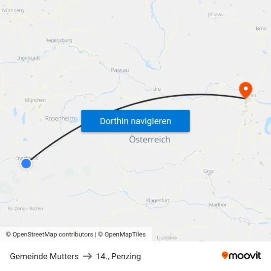 Gemeinde Mutters to 14., Penzing map