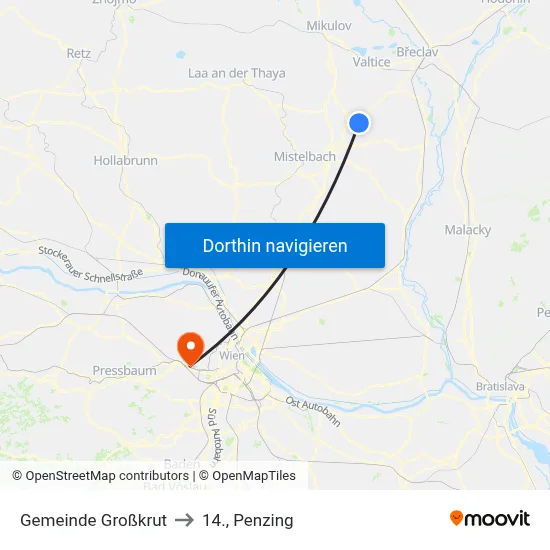 Gemeinde Großkrut to 14., Penzing map