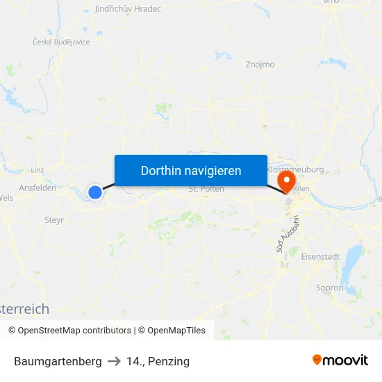Baumgartenberg to 14., Penzing map