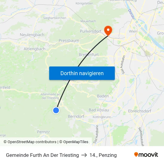 Gemeinde Furth An Der Triesting to 14., Penzing map