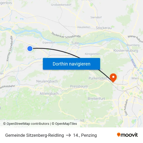 Gemeinde Sitzenberg-Reidling to 14., Penzing map