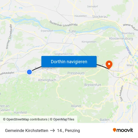 Gemeinde Kirchstetten to 14., Penzing map
