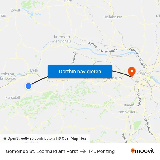 Gemeinde St. Leonhard am Forst to 14., Penzing map