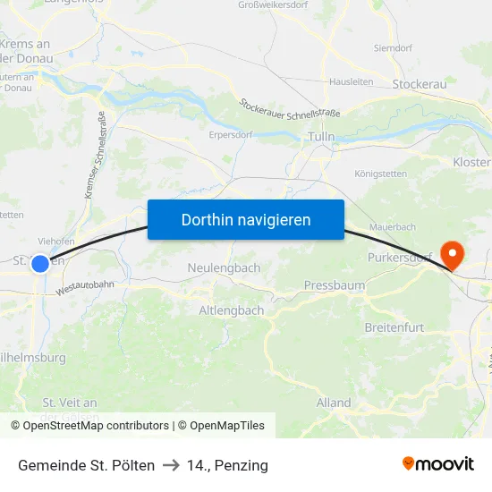 Gemeinde St. Pölten to 14., Penzing map