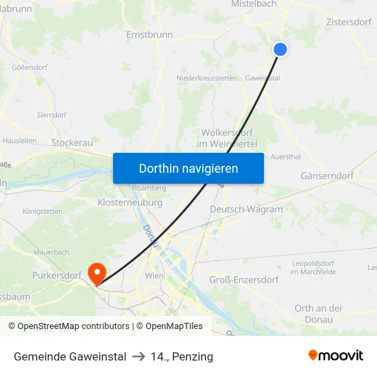 Gemeinde Gaweinstal to 14., Penzing map
