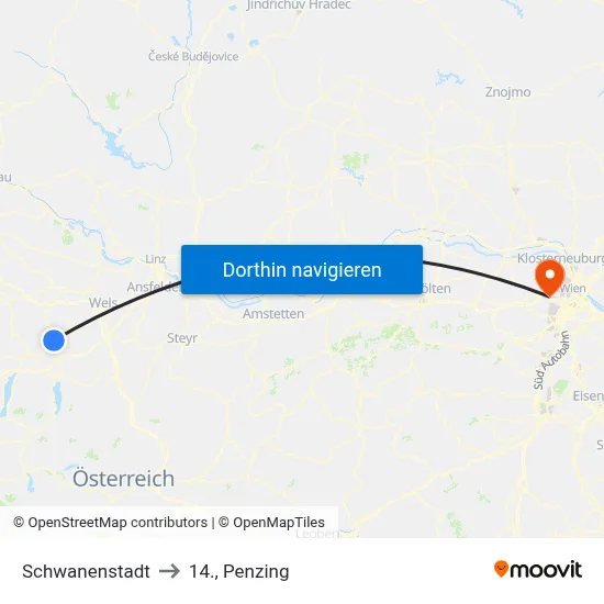 Schwanenstadt to 14., Penzing map