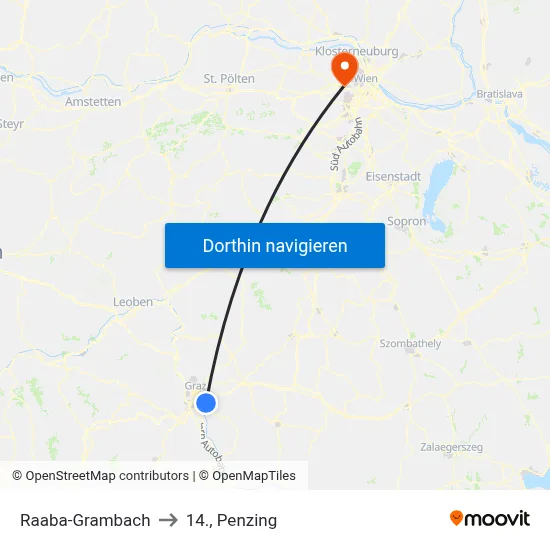 Raaba-Grambach to 14., Penzing map