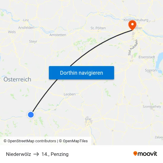 Niederwölz to 14., Penzing map