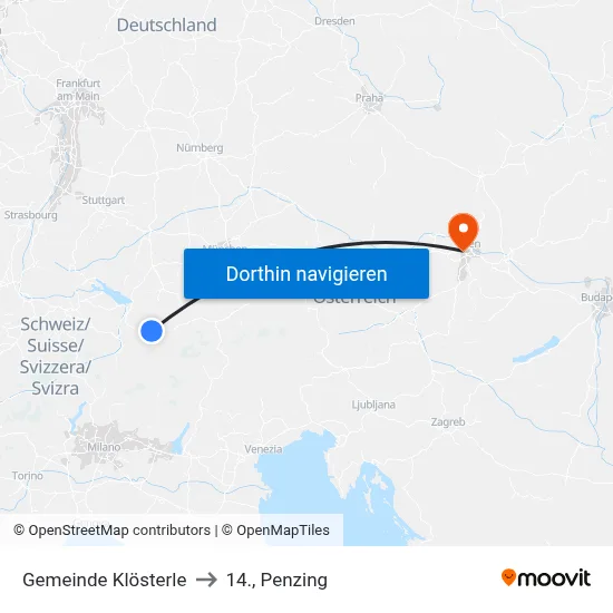 Gemeinde Klösterle to 14., Penzing map